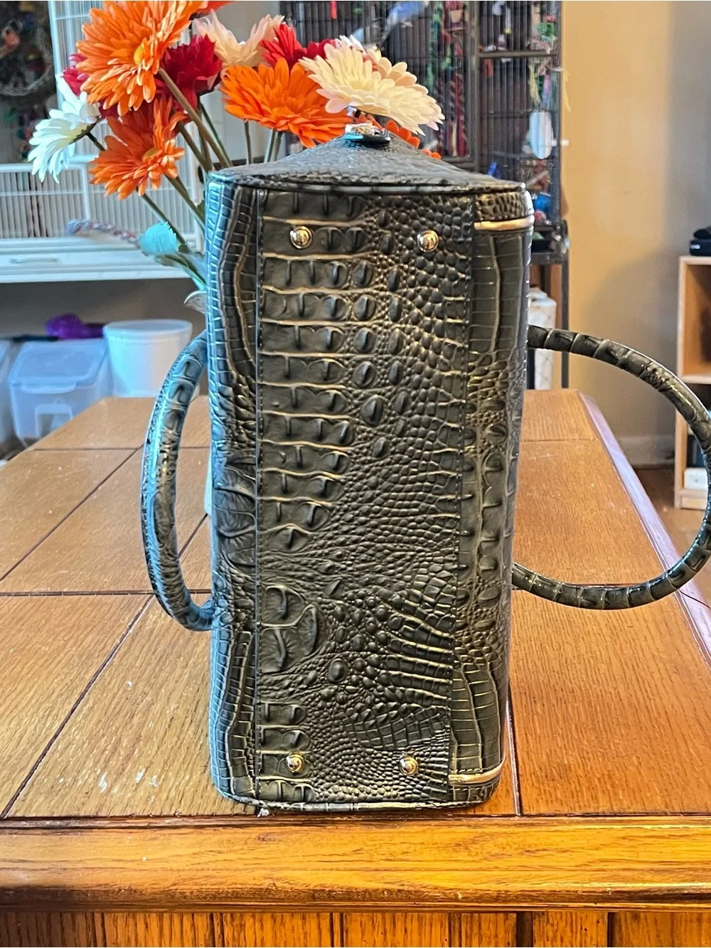 Brahmin Marissa Satchel in Slate Stratos